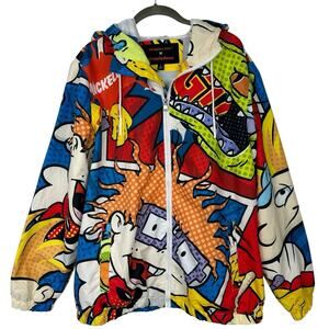 Members Only X Nickelodeon Graphic Jacket Large Rugrats All Over Print 90s Kid
